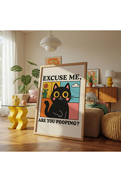 Tuba Decor Εκατοντάδες αστεία μαύρα γάτα σε ξύλινη κορνίζα ενός τεμαχίου
