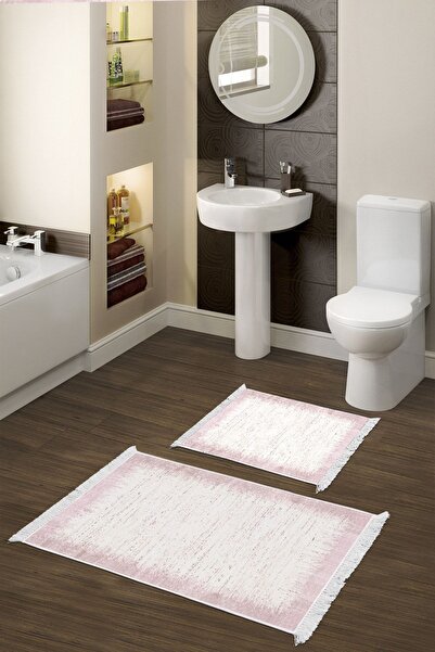 Generic Brand Non-Slip Base Djt 2 Piece Bathroom Mat Set Trend Fringed Modern...