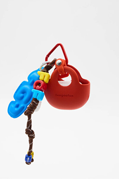 fungoofun Mini Çanta Formunda AirPods Kılıfı ve Paracord Çanta Süsü Seti KIRMIZI