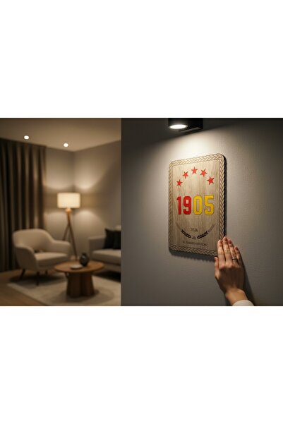 Grafiza 1905 Şampiyonluk Ahşap Tablo Duvar Dekoru 27x19 cm – Galatasaray Özel...