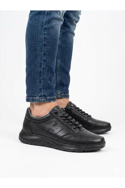 Lütfi Men's Genuine Leather Lightweight Orthopedic Sole Casual Shoes