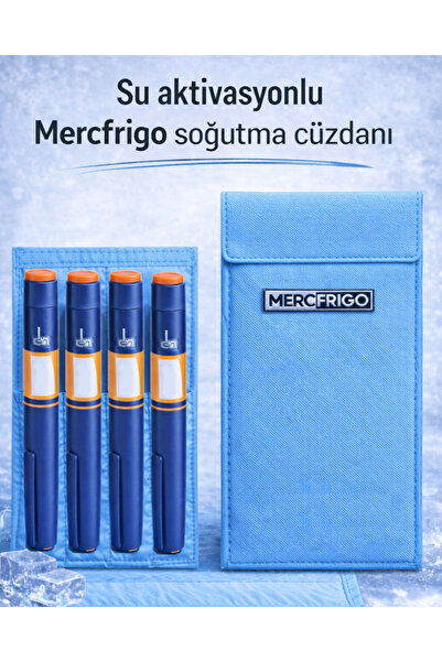 mercfrigo İnsülin Soğutucu Cüzdan -Açık Mavi-4 kalemlik(Frio)