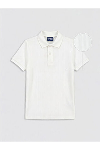 LC Waikiki New Season White Polo Collar Boys' T-Shirt