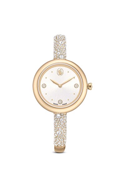 Swarovski Sublima Bangle Saat İsviçre Üretimi Metal Bileklik Altin Rengi Şamp...