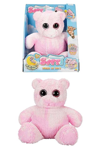 Feyza Oyuncak SoftT Karanlıkta Parlayan Deluxe Yumuşak Ayıcık Pembe-Beyaz | 2...