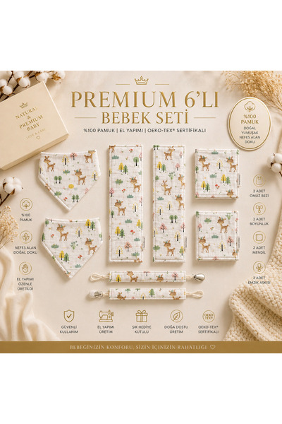 Babycitytr %100 Pamuk Müslin Premium 8’li Bebek Seti – OEKO-TEX® Sertifikalı,...