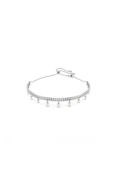 Swarovski Capsule Choker Kolye İnci Beyaz Rodyum Kaplama