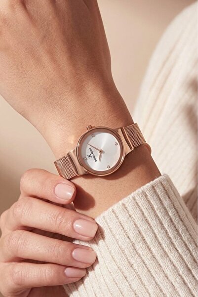Daniel Klein Rose Gold Hasır Çelik Bilezik Mini Kasa Taşlı Kadın Kol Saati
