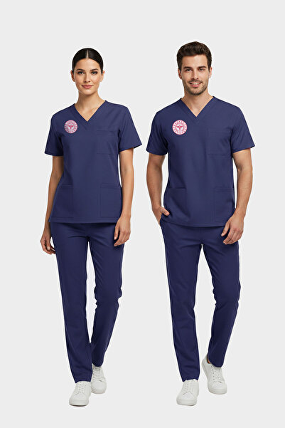 ÇİZGİ MEDİKAL Hemşire Forması Sağlık Bakanlığı Yönetmeliğine Uygun-Scrubs Lik...