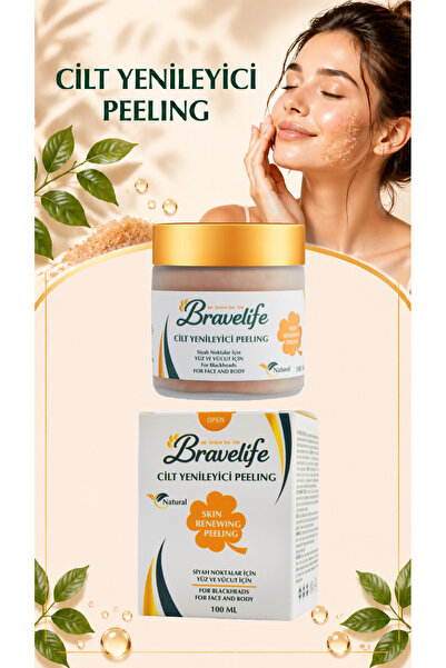 Bravelife Cilt Yenileyici Peeling Kayısı Çekirdeği Linseed Acid Panthenol Sor...
