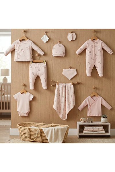 Baby Violette 10 PARÇA ORGANİK PAMUKLU BEBEK ZIBIN SETİ
