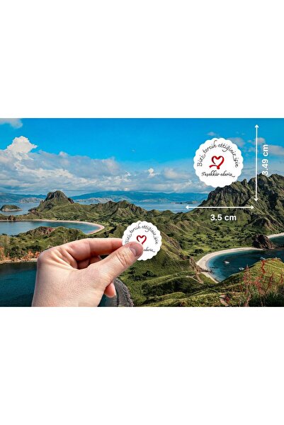 Felicita Label Red Heart Shaped Matte Sticker 3.5 cm (40 Pieces)