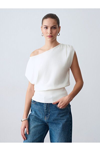 Dilvin 10870 LİYOSEL KARIŞIMLI DÖKÜMLÜ BLUZ
