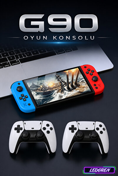 L'eDoren G90 Çift Kollu 7 İnç IPS Retro El Oyun Konsolu 10000+ Oyun 4000mAh