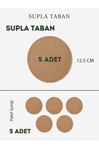 MUJA DEC BOYANABİLİR AHŞAP SUPLA 12.5 CM ÇAP-3MM KALINLIK-5 ADET