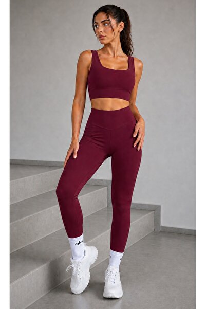 MAROVOAY Recovery High-Waisted Sports Leggings & Crop Set, 2-Piece Set