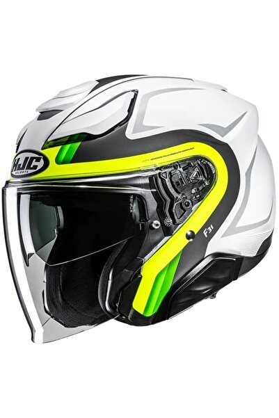 HJC F31 Bask MC3HSF Yarım Motosiklet Kaskı Beyaz Neon