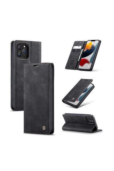 Caseme -013 Πολυλειτουργική Θήκη Βιβλίο Μαύρη (Apple iPhone 13 Pro)