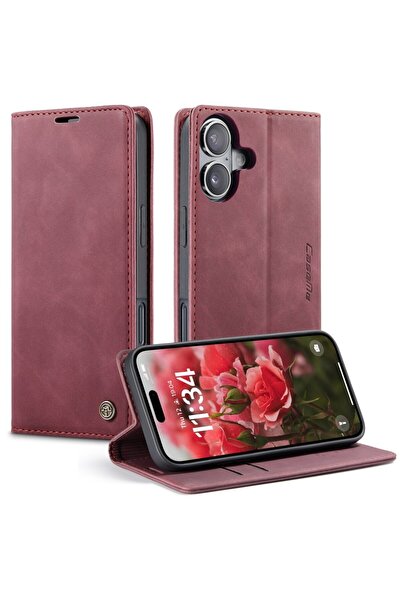 Caseme 013 Retro Θήκη Βιβλίο Wine Red (Apple iPhone 17)