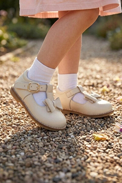 Cevoclub kids أحذية أطفال من الجلد الطبيعي باللون البيج CV-489