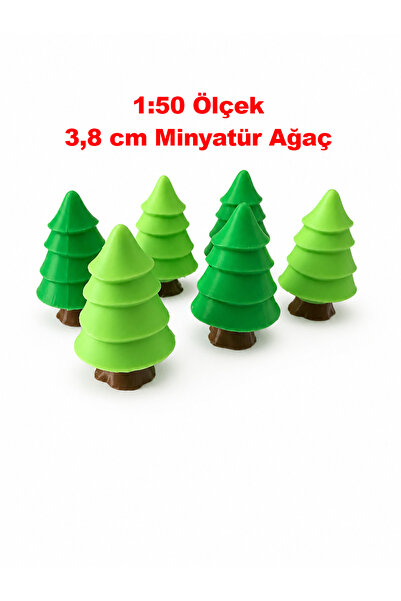 Friday Home 6 Adet Minyatür Ağaç - Teraryum İçin Karışık Renk 3.8 cm 1:50 Ölç...