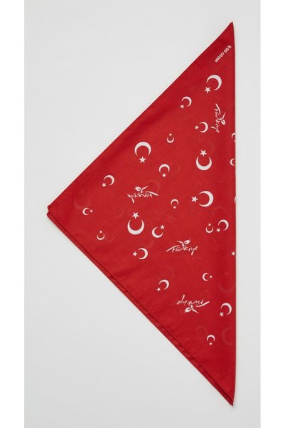 Mollycrush Unisex Red Turkey Logo Moon and Star Bandana |   Daily Hair Accessory, Neck Collar and Event Scarf