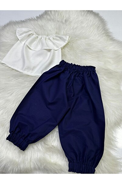 Moda Lina Baby Djevojčica, set od 2 dela, bela bluza i pantalone sa Madona kr...