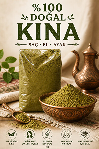Meteksan %100 Doğal Kına 1 KG | El, Ayak ve Saç Kınası | Katkısız Saf Kına Tozu