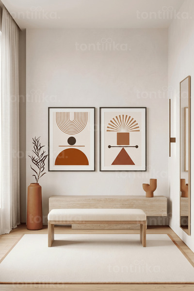 Tontilika Σετ ζωγραφικής με ξύλινο πλαίσιο Bohemian Geometric Forms 2 τεμαχίων
