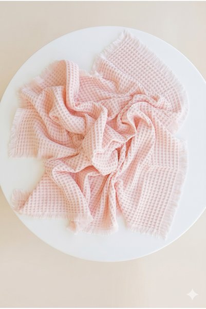 ZEYNUKO Baby Fringed Pool Pique 100% Cotton Baby Blanket Baby Coverlet