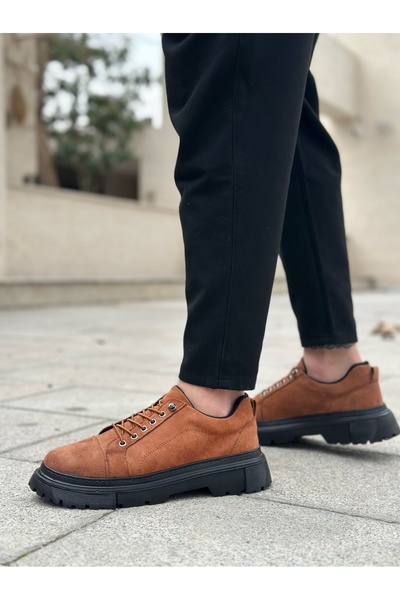 BOA Tan Suede Casual Men's Shoes Smart Rubber Laces High Black Sole Ba0245