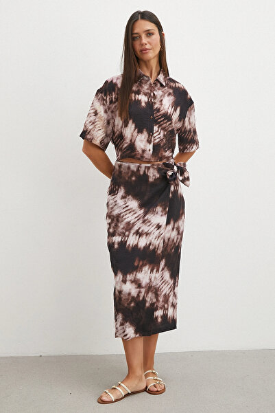 UTERPE Rust Fiyonklu Wrap Midi