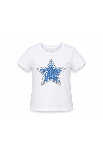 HER ŞEY NOTA www.herseynota.com Tricou pentru fete cu imprimeu stele, mânecă ...