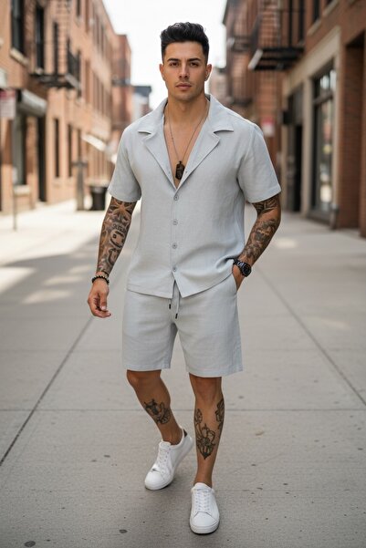 casualshoes Men's summer suit, shirt and shorts, comfortable, Drapey, fashion...