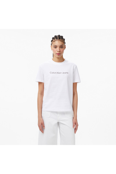 Calvin Klein Γυναικείο κοντομάνικο μπλουζάκι με εταιρικό λογότυπο S