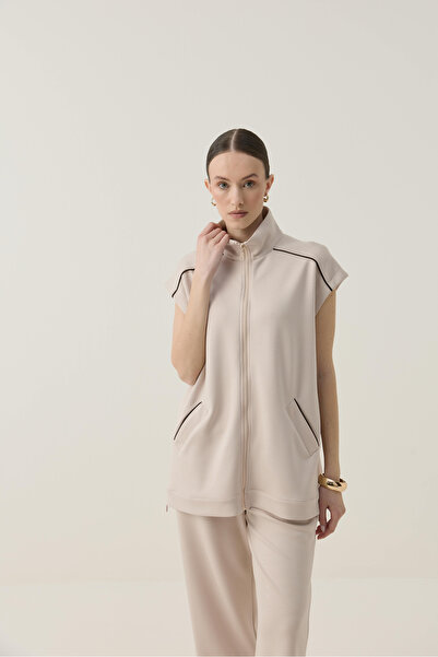NUR KALAY COLLECTION BİTKİSEL İPEK KUMAŞ SCUBA YELEK TAKIM