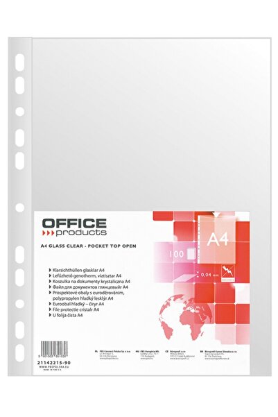 OFFICE products Folie protectie pentru documente A4, 40 microni, 100 folii/se...