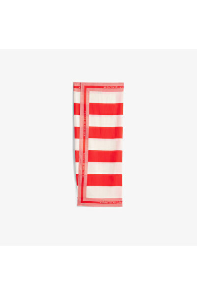 Tommy Hilfiger Self-Tie Red Women's Pareo with Logo Detail