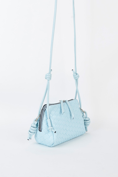 Vivaq Women's Nazen Baby Blue Knitted Design Faux Leather Small Size Zipper a...