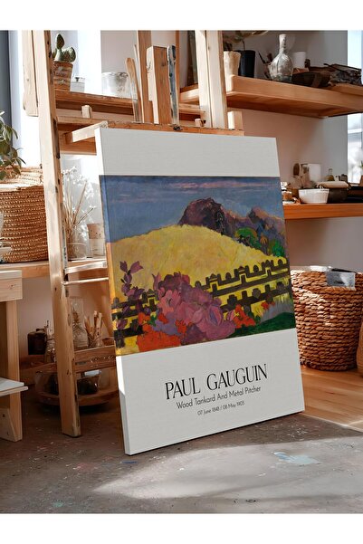 Postifull Paul Gauguin - Wood Tankard and Metal Pitcher, Canvas Painting, Art...