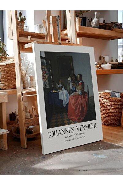 Postifull Johannes Vermeer - Devojka sa čašom vina, slika na platnu, umetničk...