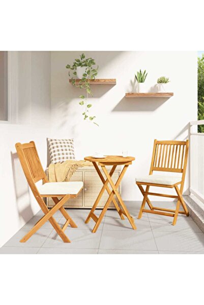 vidaxl Set Bistro de Gradina 3 pcs Maro Lemn Solid de Acacia