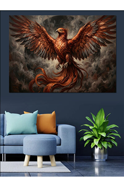 Artmeg Pânză decorativă cu Phoenix majestuos care se ridică din foc - Tablou ...