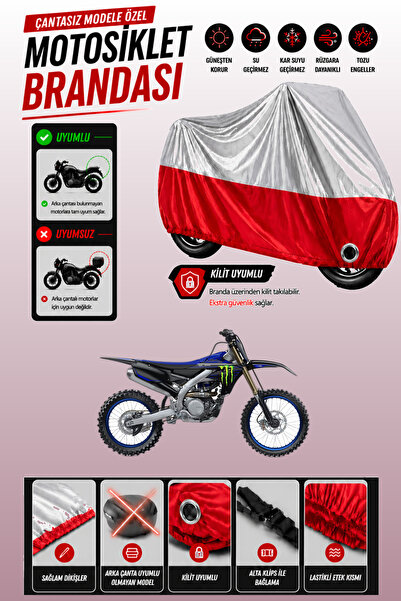 Cemku Twin غطاء محرك متوافق مع ياماها YZ 450 F باللون الرمادي من الأعلى والأح...