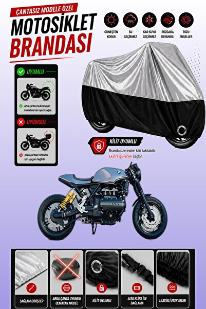 Cemku Twin غطاء محرك متوافق مع سيارة BMW K 1100 LT باللون الرمادي من الأعلى و...