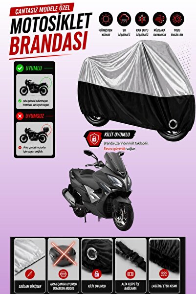Cemku Twin غطاء محرك متوافق مع Kymco Xciting 400i باللون الرمادي من الأعلى وا...
