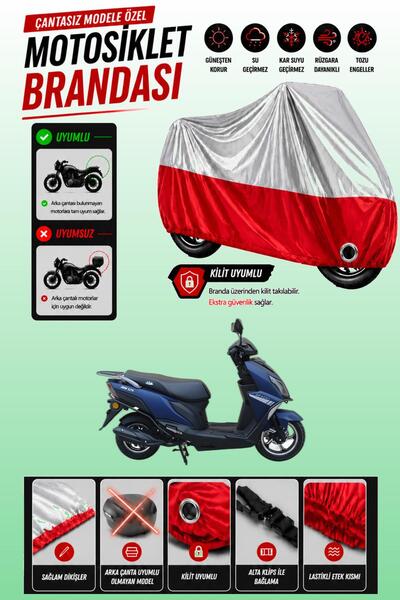 Cemku Twin Top Gray - Bottom Red Apachi Joy 125 Compatible Engine Cover, Rear...