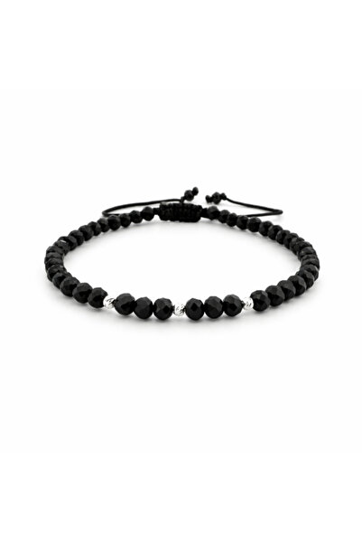 Teo Bijoux Βραχιόλι με ασημένιες χάντρες 2,5 χιλιοστών και στρογγυλά γυάλινα ...