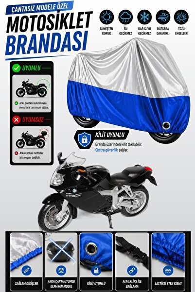 Cemku Twin غطاء محرك متوافق مع سيارة BMW K 1200 S باللون الرمادي من الأعلى وا...