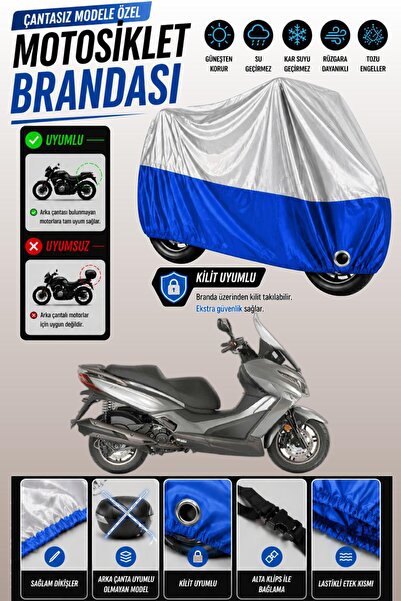 Cemku Twin غطاء محرك متوافق مع Kymco Xtown 125i باللون الرمادي من الأعلى والأ...